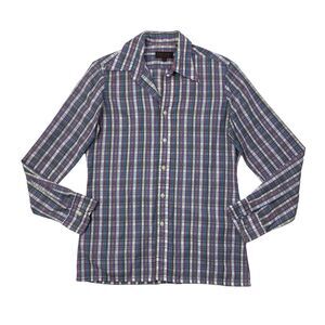 Vintage Yves Saint Lauren Shirt Mens M Medium Plaid Button Up Long Sleeve